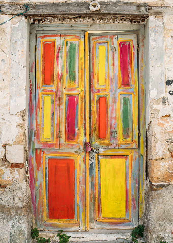 Old Painted Greek Door