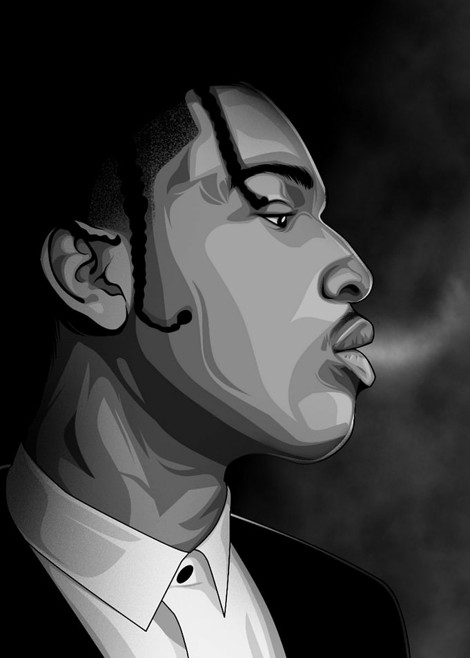 Asap rocky grayscale
