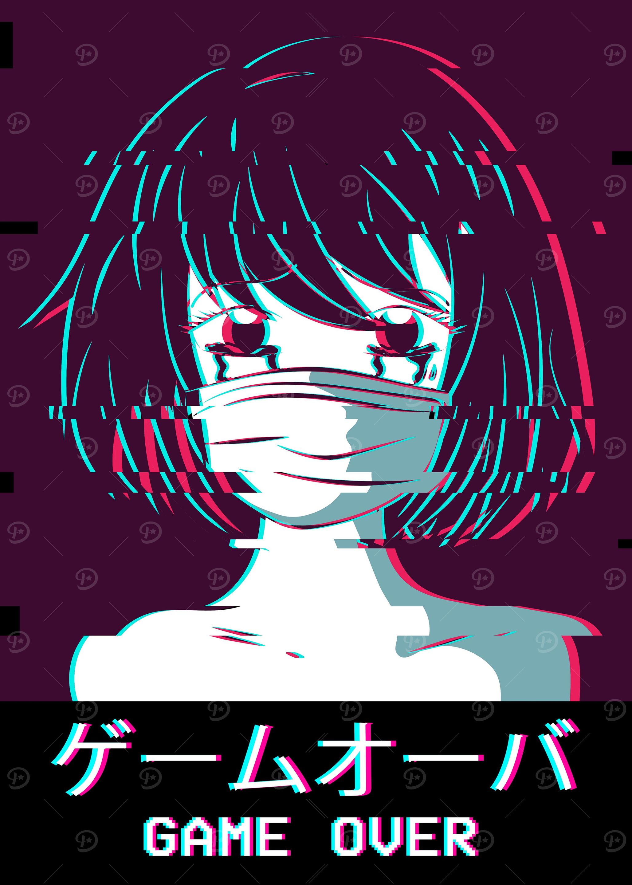 Sad Anime Girl Vaporwave