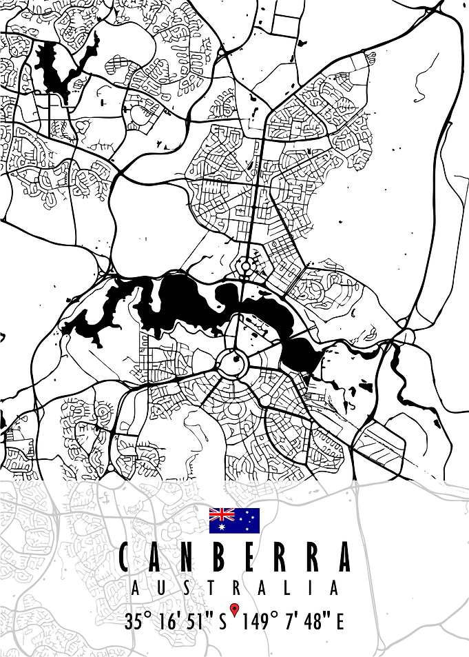 CANBERRA MAP AUSTRALIA
