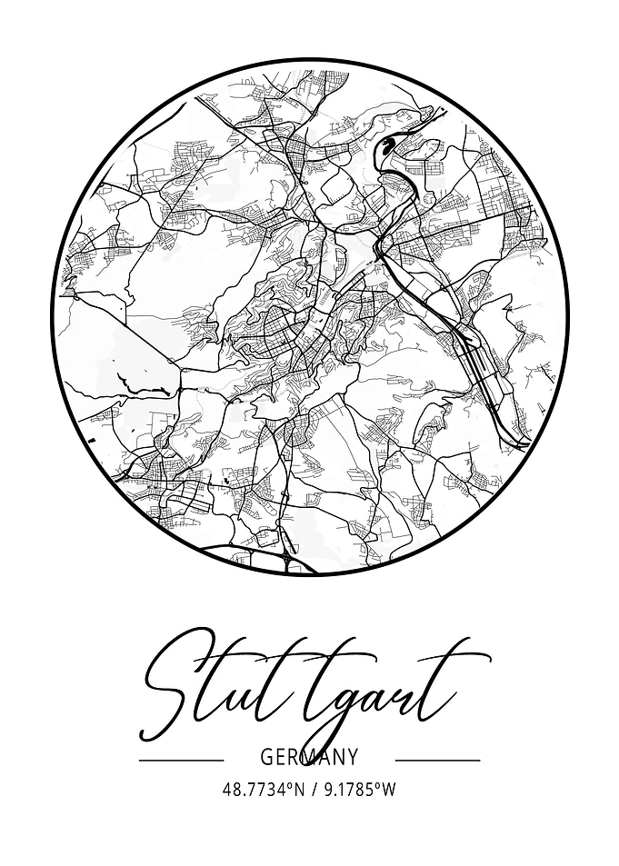 Stuttgart City Map Germany