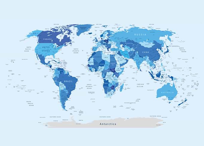 Blue world map