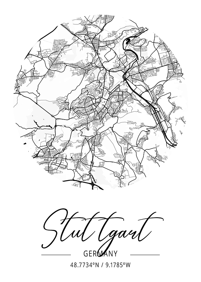 Stuttgart City Map Germany