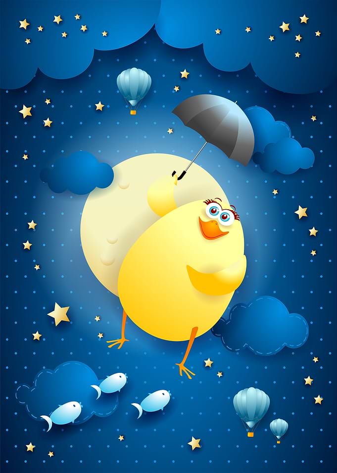 Flying Chick in the Sky