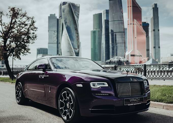 Bright purple Rolls Royce