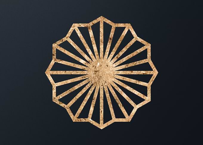 Gold Geometric Glyph Sign