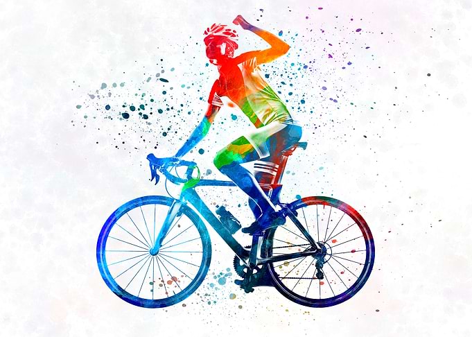 Woman triathlon cycling
