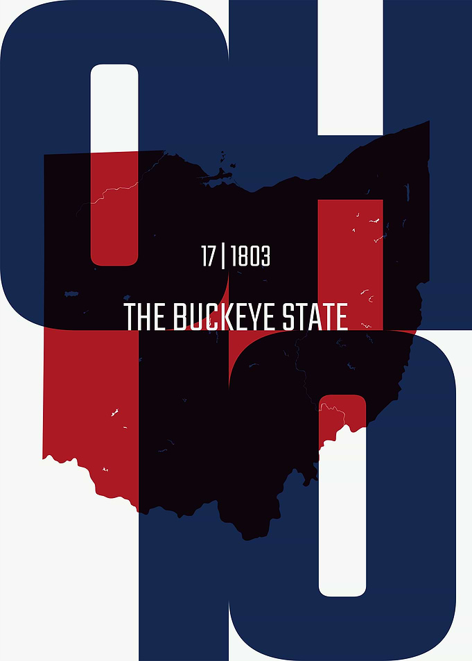 Ohio state of US map