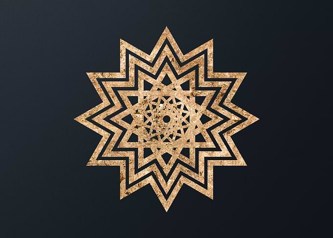 Gold Sacred Geometry Glyph