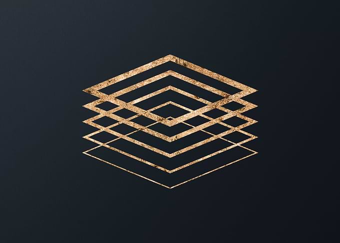 Gold Geometric Glyph Sign
