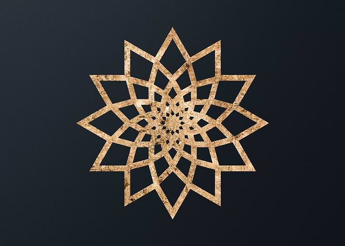 Gold Sacred Geometry Glyph