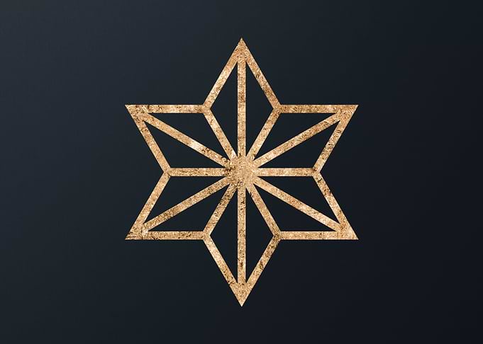 Gold Geometric Glyph Sign