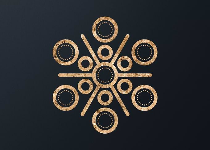 Gold Sacred Geometry Glyph