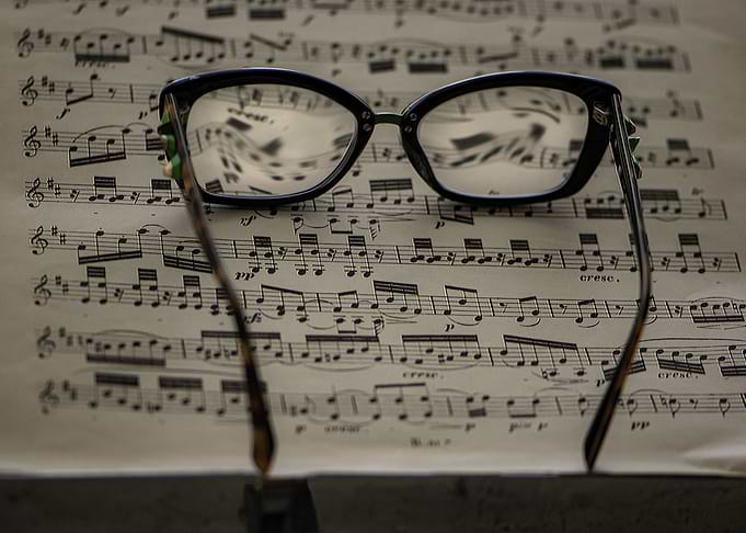 Sheet music blur