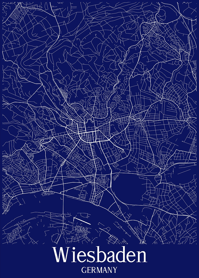 Wiesbaden City Map Germany