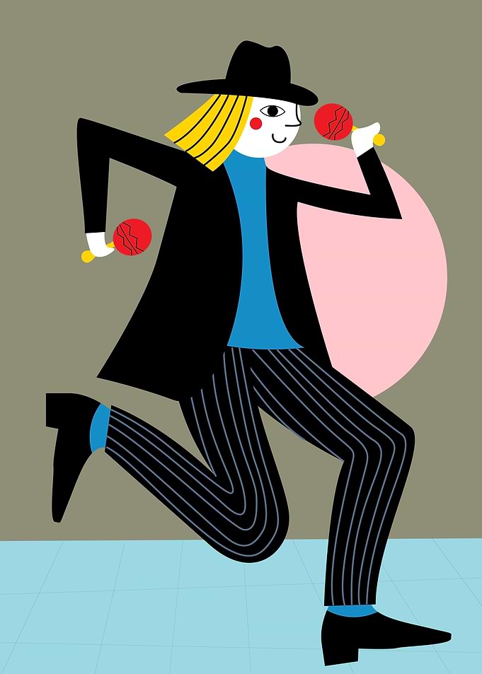 the man Playing Maracas