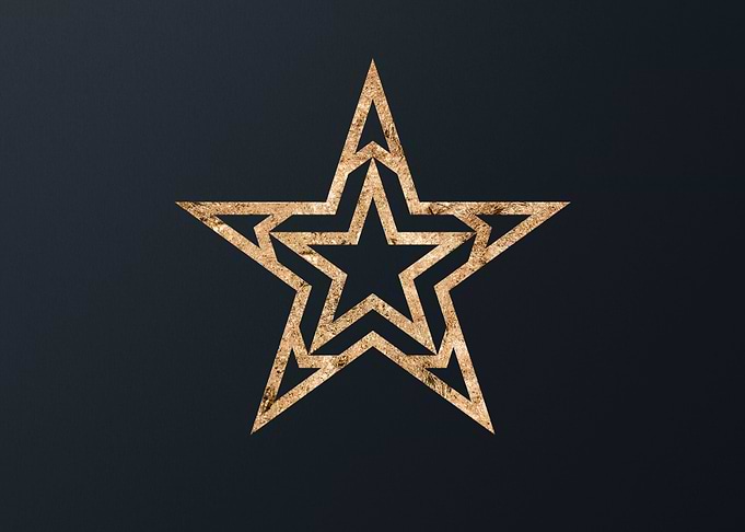 Gold Geometric Glyph Sign
