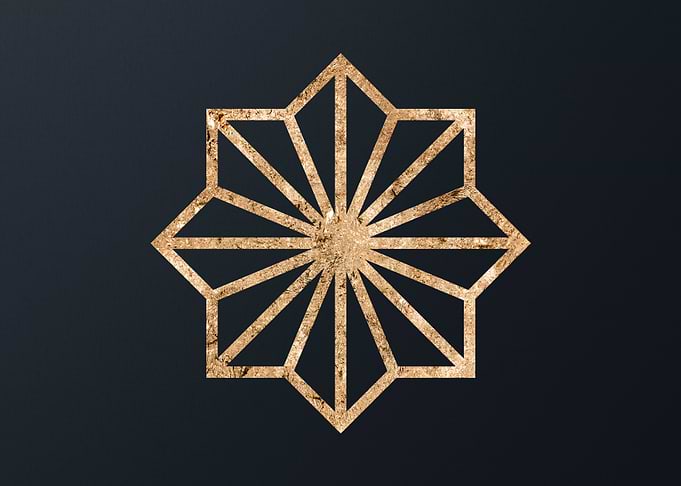 Gold Geometric Glyph Sign
