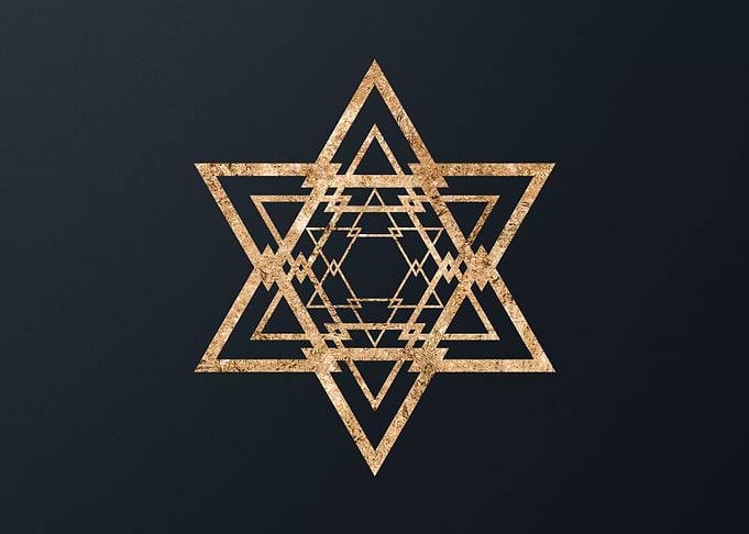 Gold Sacred Geometry Glyph