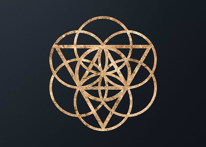 Gold Geometric Glyph Rune