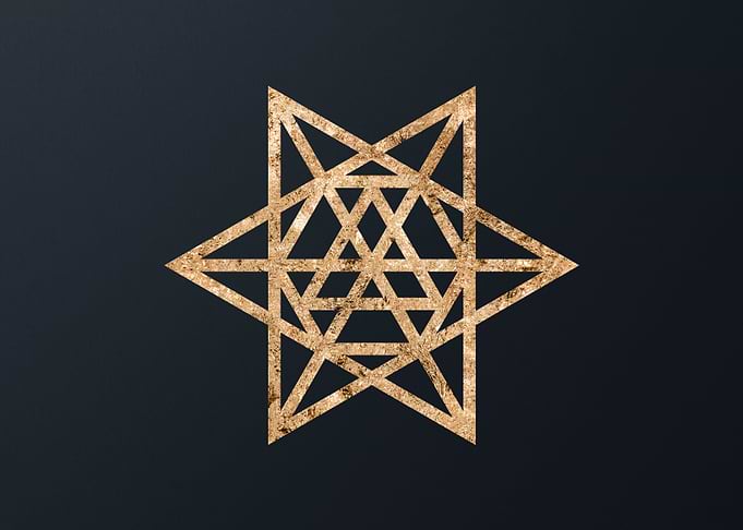 Gold Geometric Glyph Sign