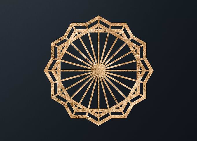 Gold Geometric Glyph Sign