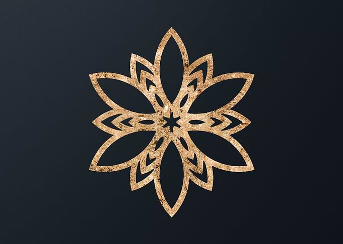 Gold Geometric Glyph Sign