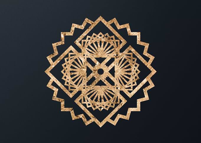 Gold Geometric Glyph Rune