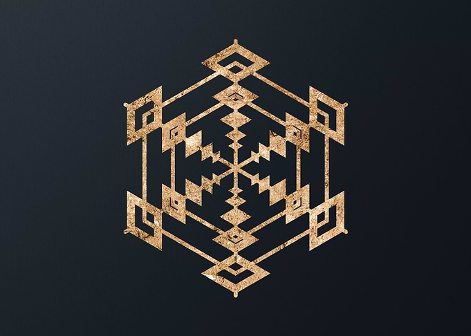 Gold Sacred Geometry Glyph
