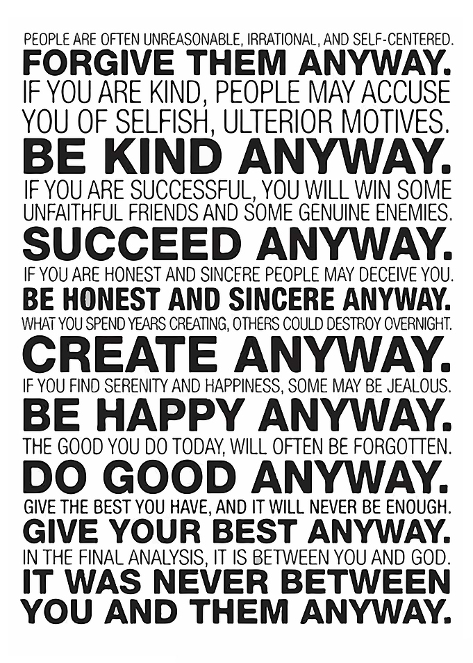 Mother Teresa Anyway Quote