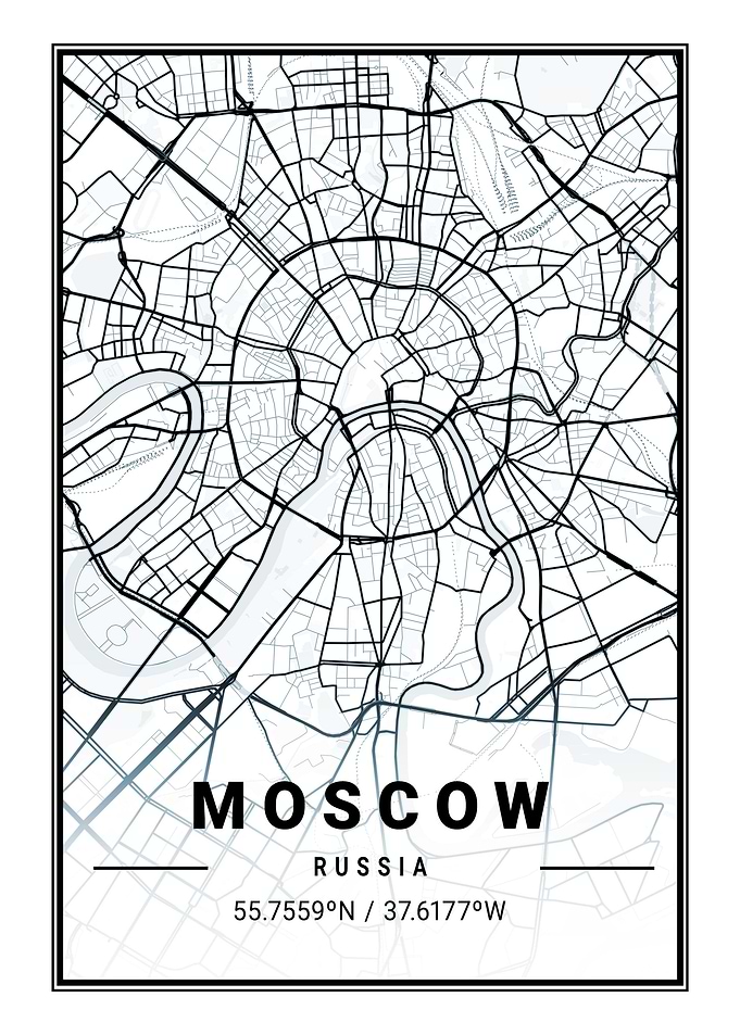Moscow City Map Russia