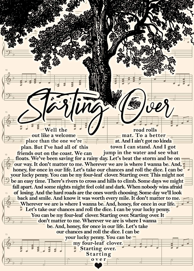 Starting Over Lyric Poster