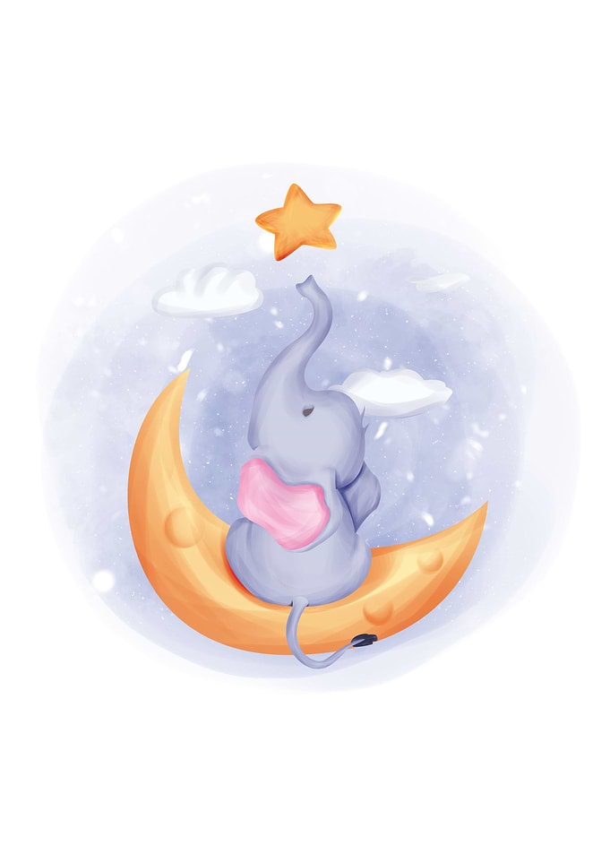 Moon Elephant looking up
