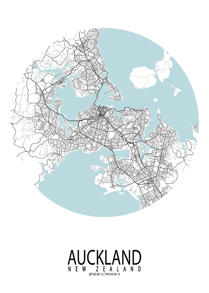 Auckland City Map Circle