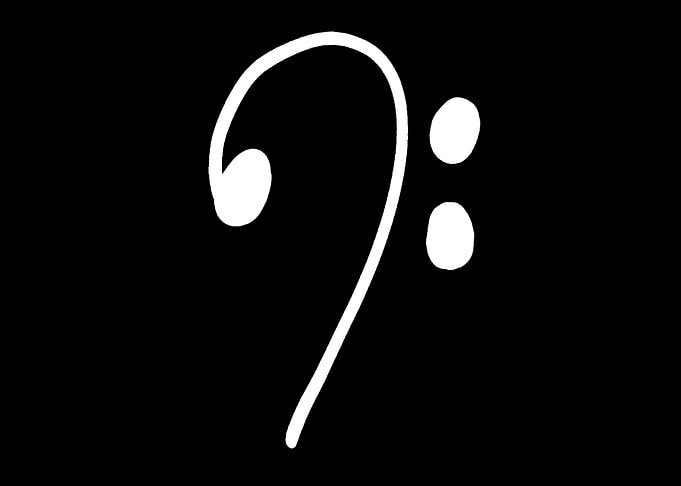 bass clef music guitar man