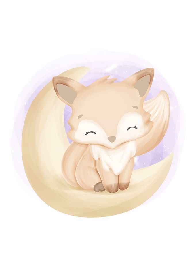 Moon fox sitting