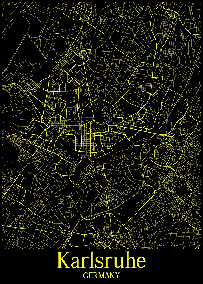 Karlsruhe City Map Germany