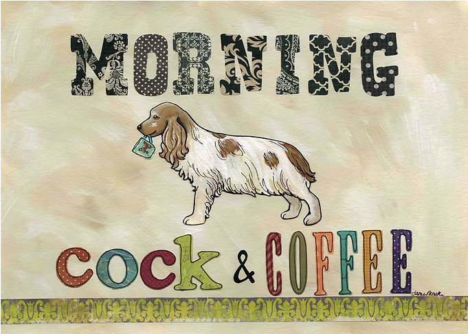 Spaniel Cock and Coffee