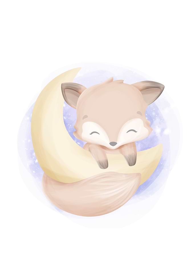 Moon fox hanging
