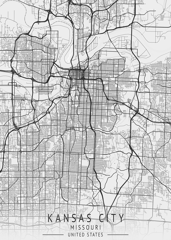 Kansas City Map Wall Art