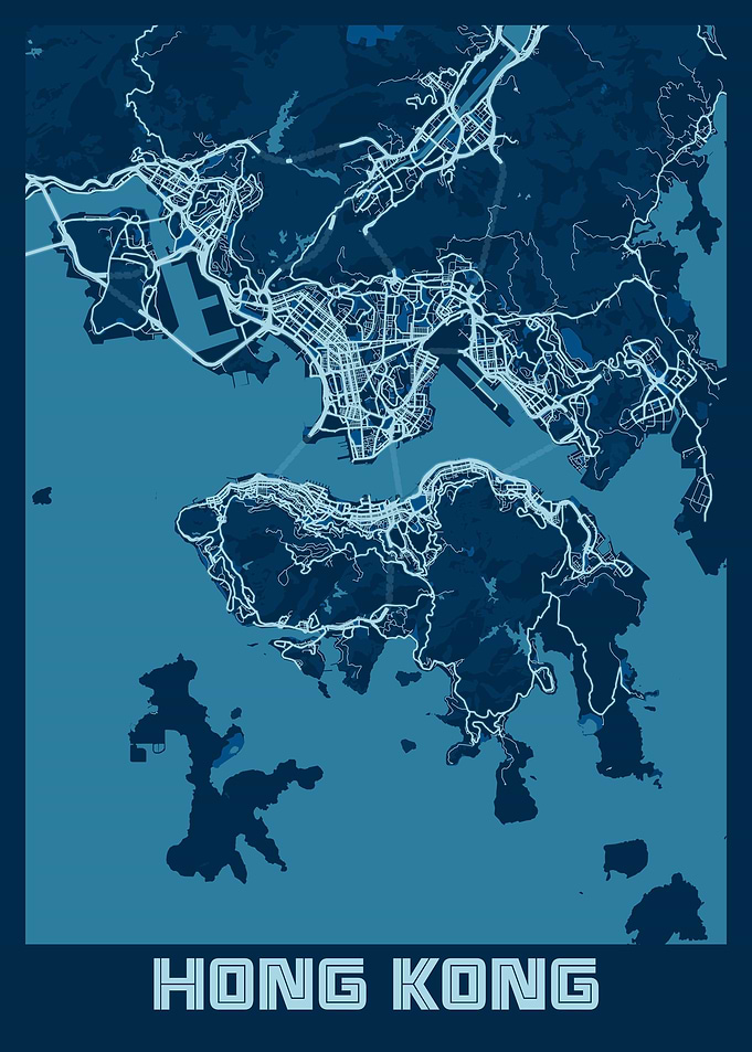 Hong Kong City Map China