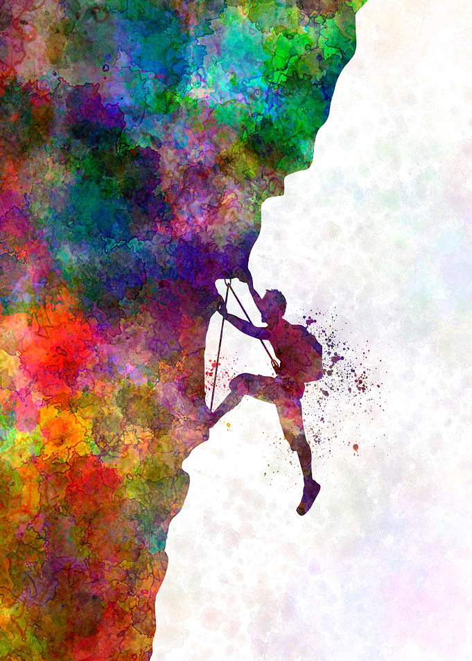Climber in watercolor