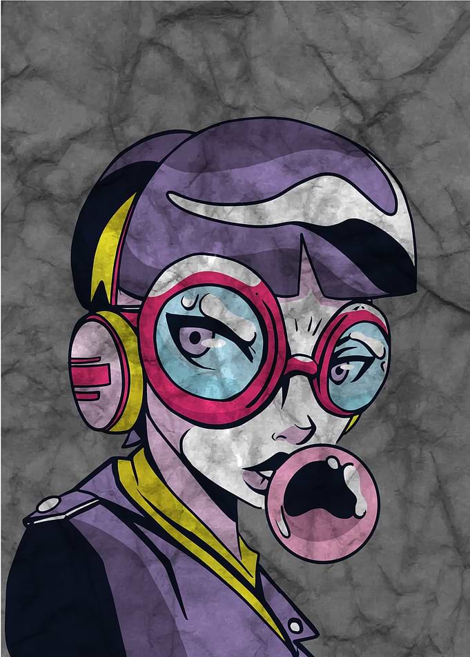 Funny Anime Girl Bubblegum