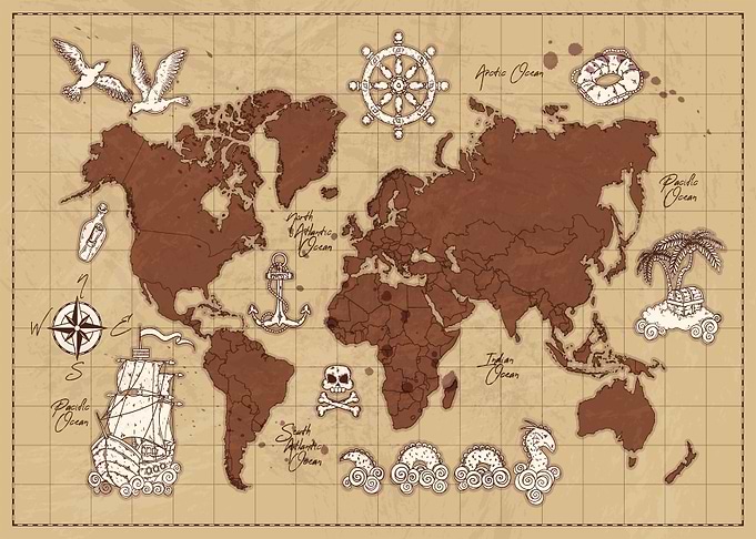 Vintage pirate map
