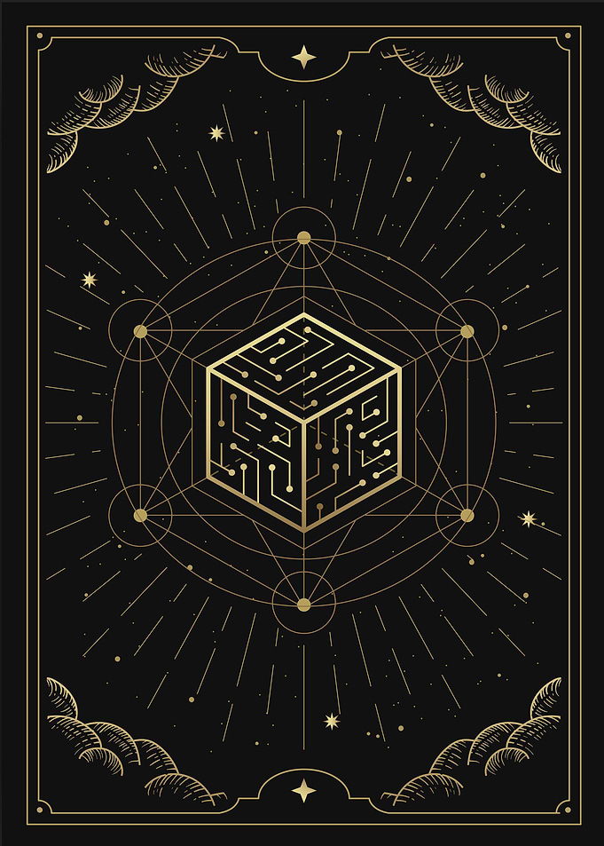 Tarot card magical Cube