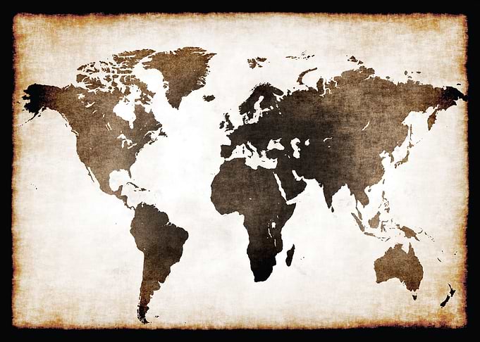 Vintage world map
