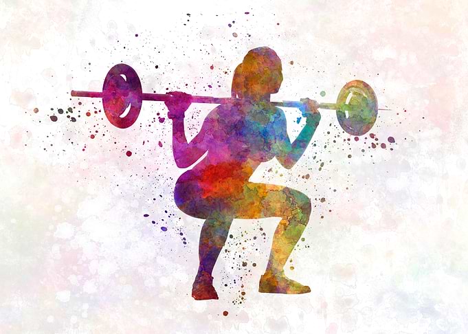 Weightlifter in watercolor