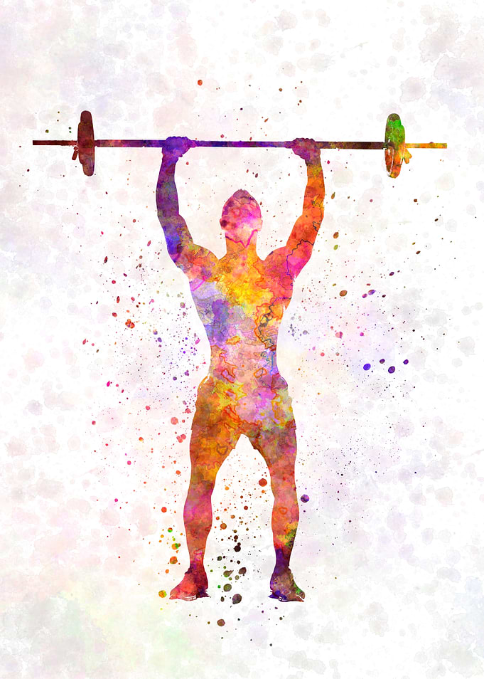 Weightlifter in watercolor