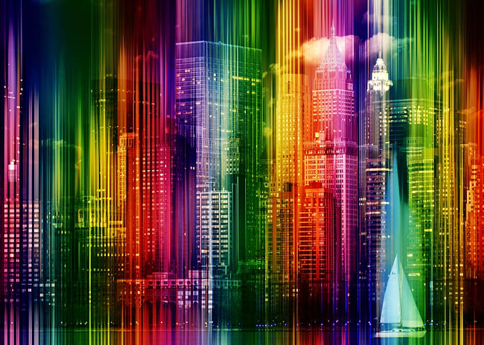 Colourful City Skyline