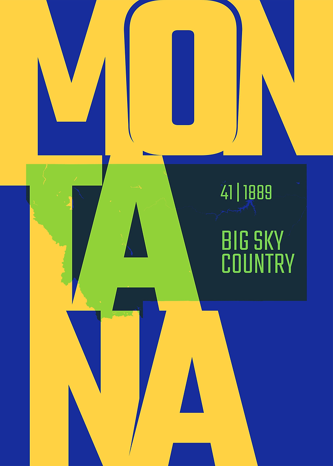 Montana usa state map